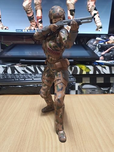 female soldier  3D print model