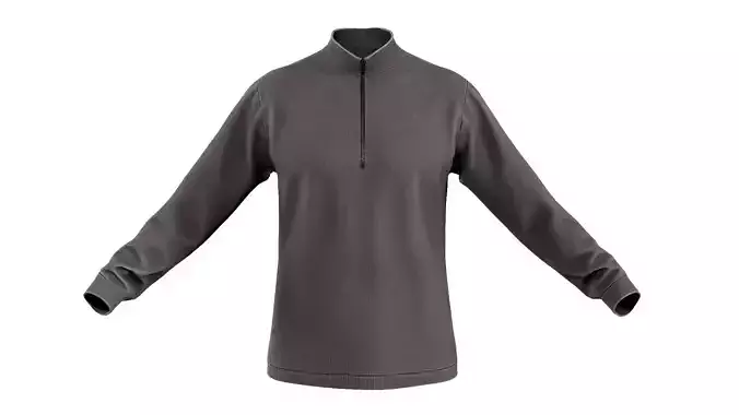 Mens Zip-Up Pullover Jacket - Game Ready  Low-poly 3D model