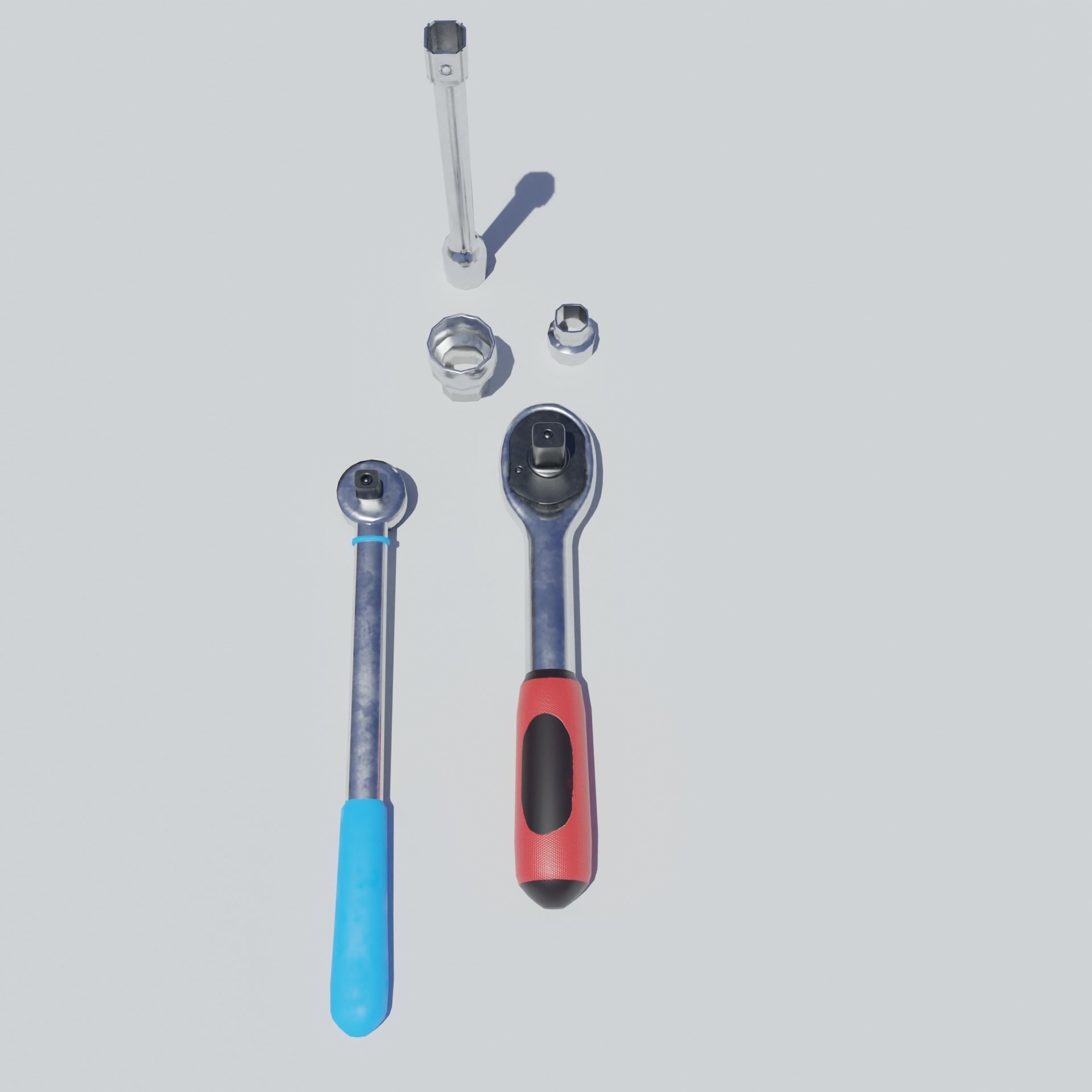 Torque Wrench 2 models and 3 nozzles VR Low-poly 3D model_2