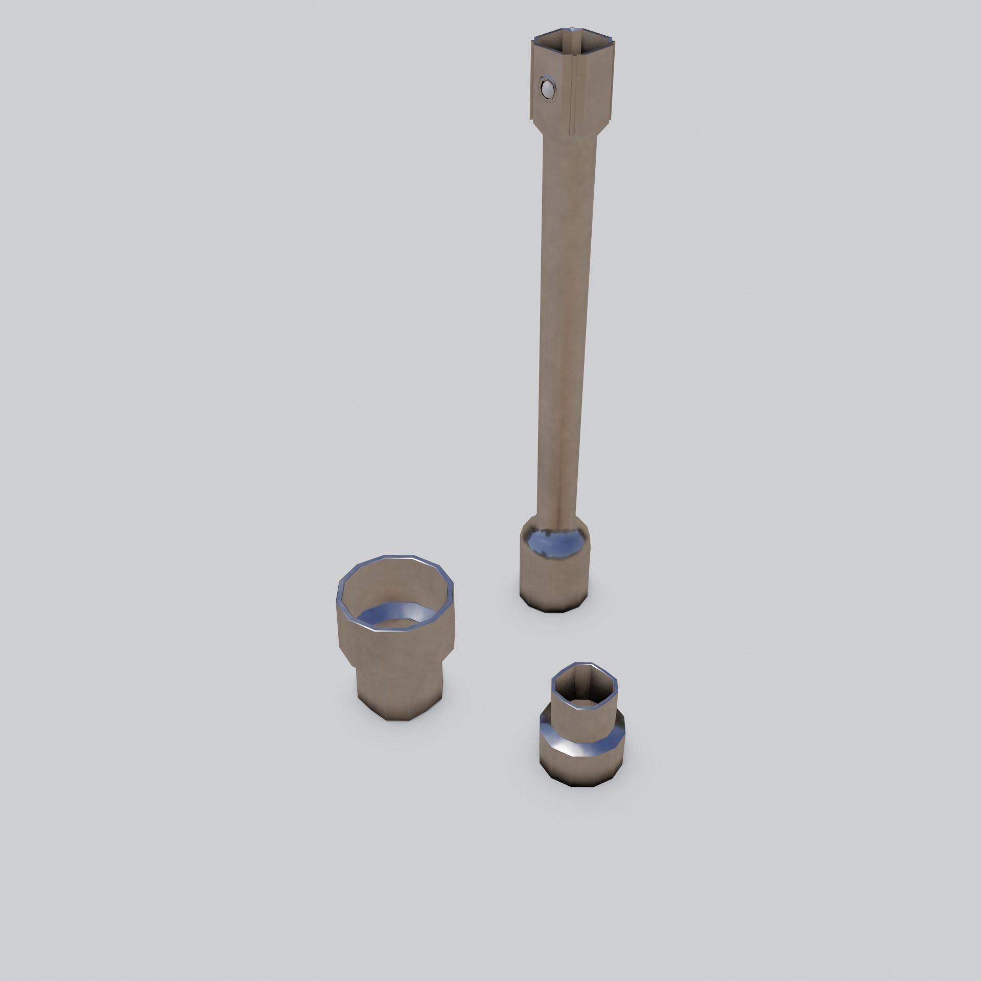Torque Wrench 2 models and 3 nozzles VR Low-poly 3D model_12