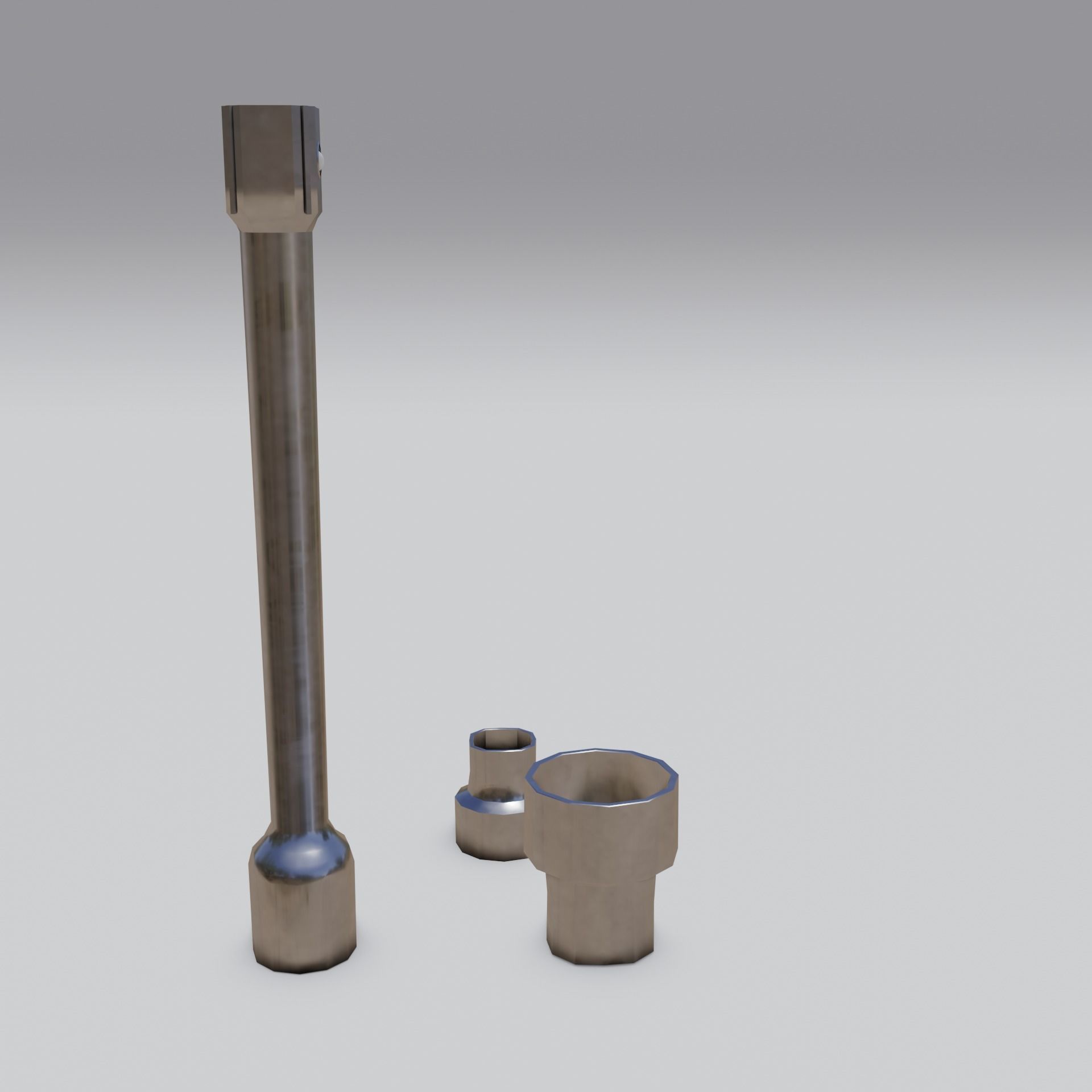 Torque Wrench 2 models and 3 nozzles VR Low-poly 3D model_11