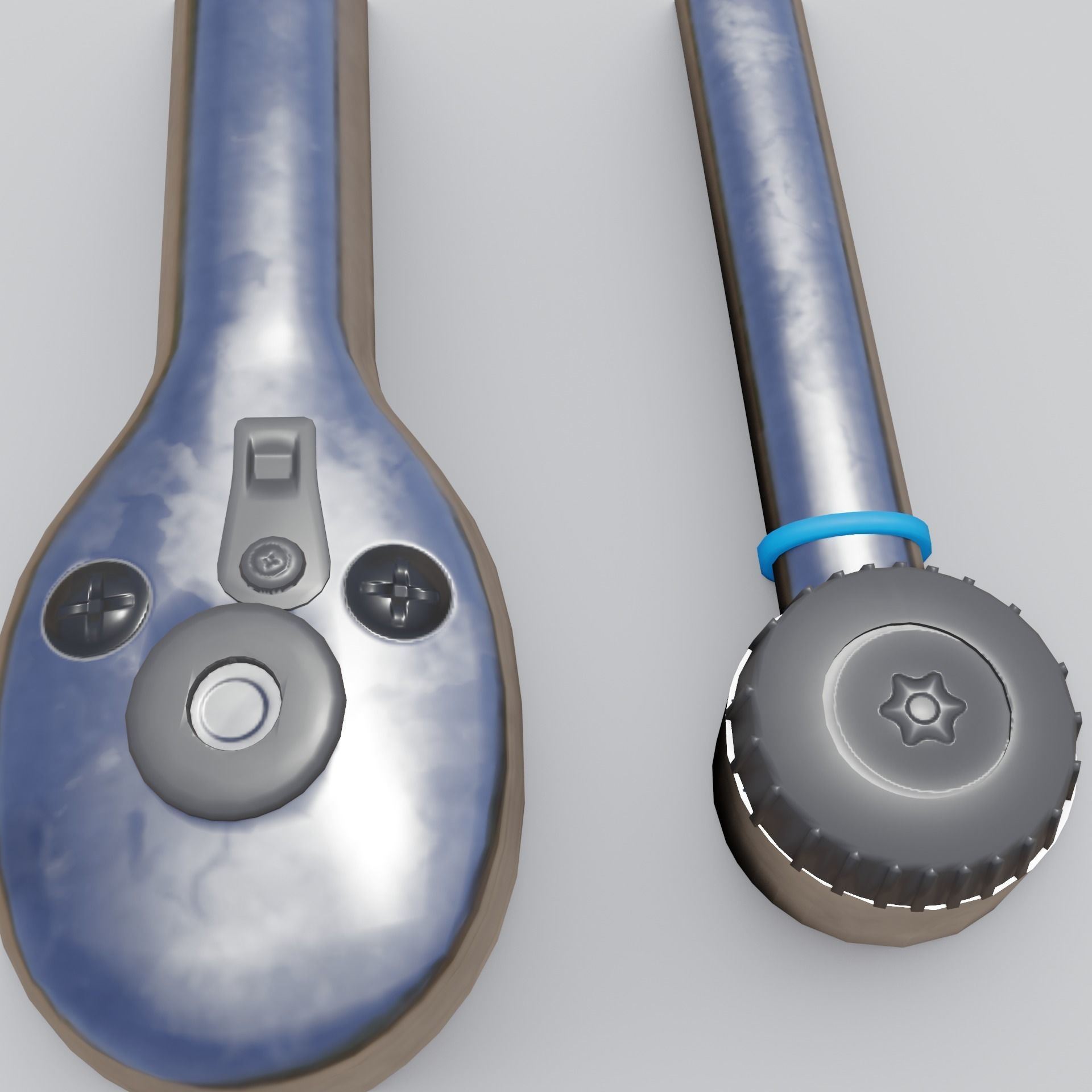 Torque Wrench 2 models and 3 nozzles VR Low-poly 3D model_3