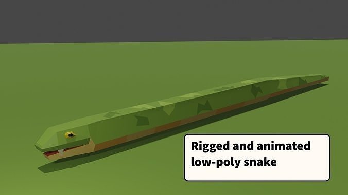 Animated and Rigged Low Poly Snake for Unity and Animating  Low-poly 3D model