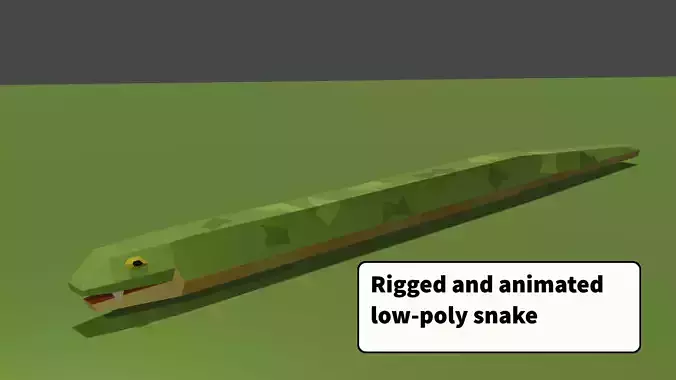 Animated and Rigged Low Poly Snake for Unity and Animating  Low-poly 3D model