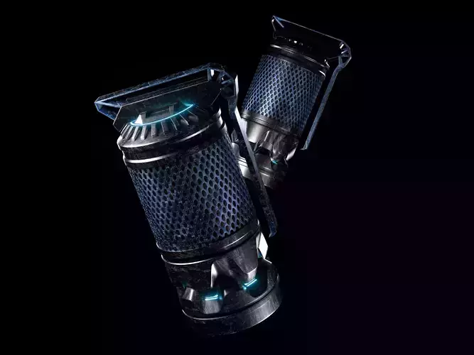 Sci Fi Stun Grenade Flashbang Low Poly 3D Model