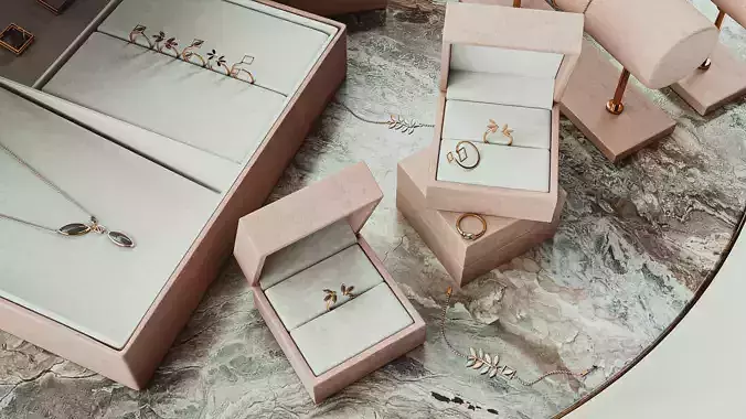 3D print Jewelry set - Rings  Bracelets  Necklace  Earrings 3D print model