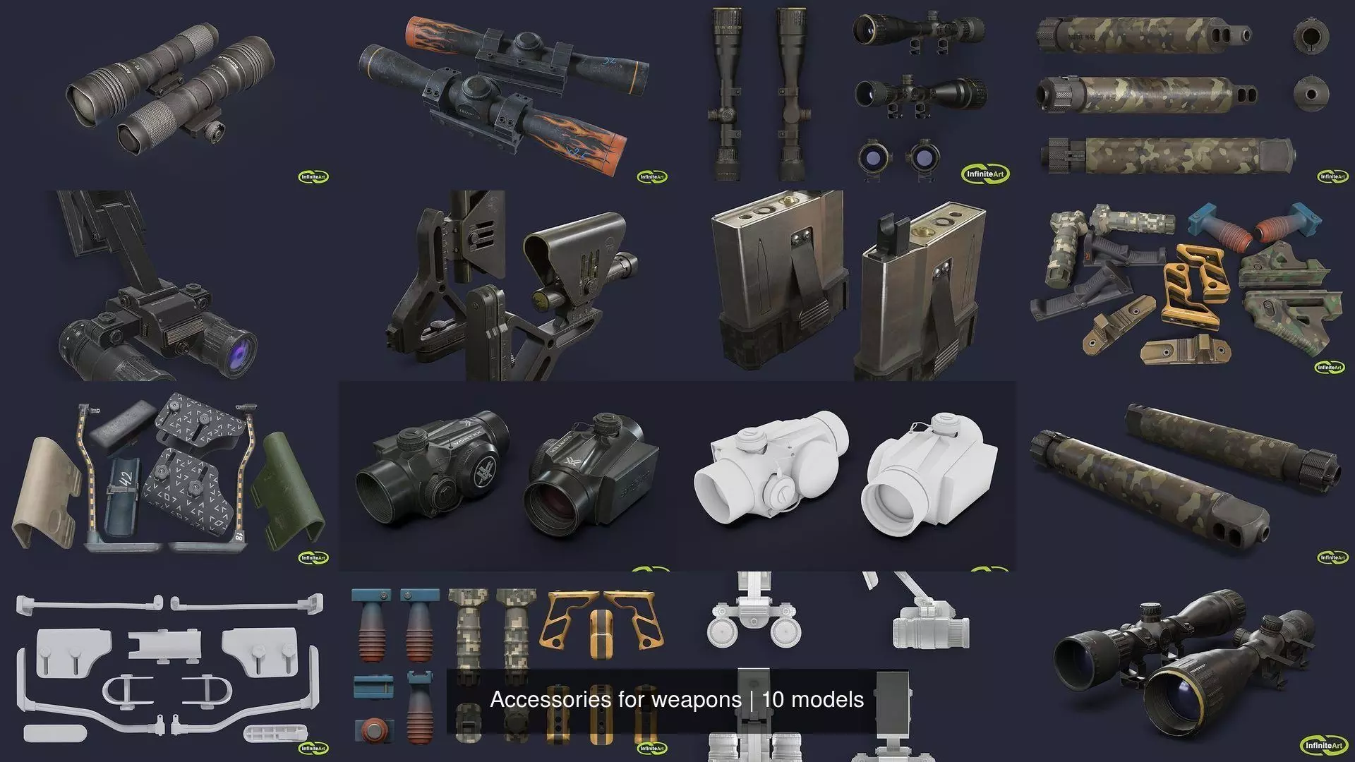 Accessories for weapons 3D Model Collection_0