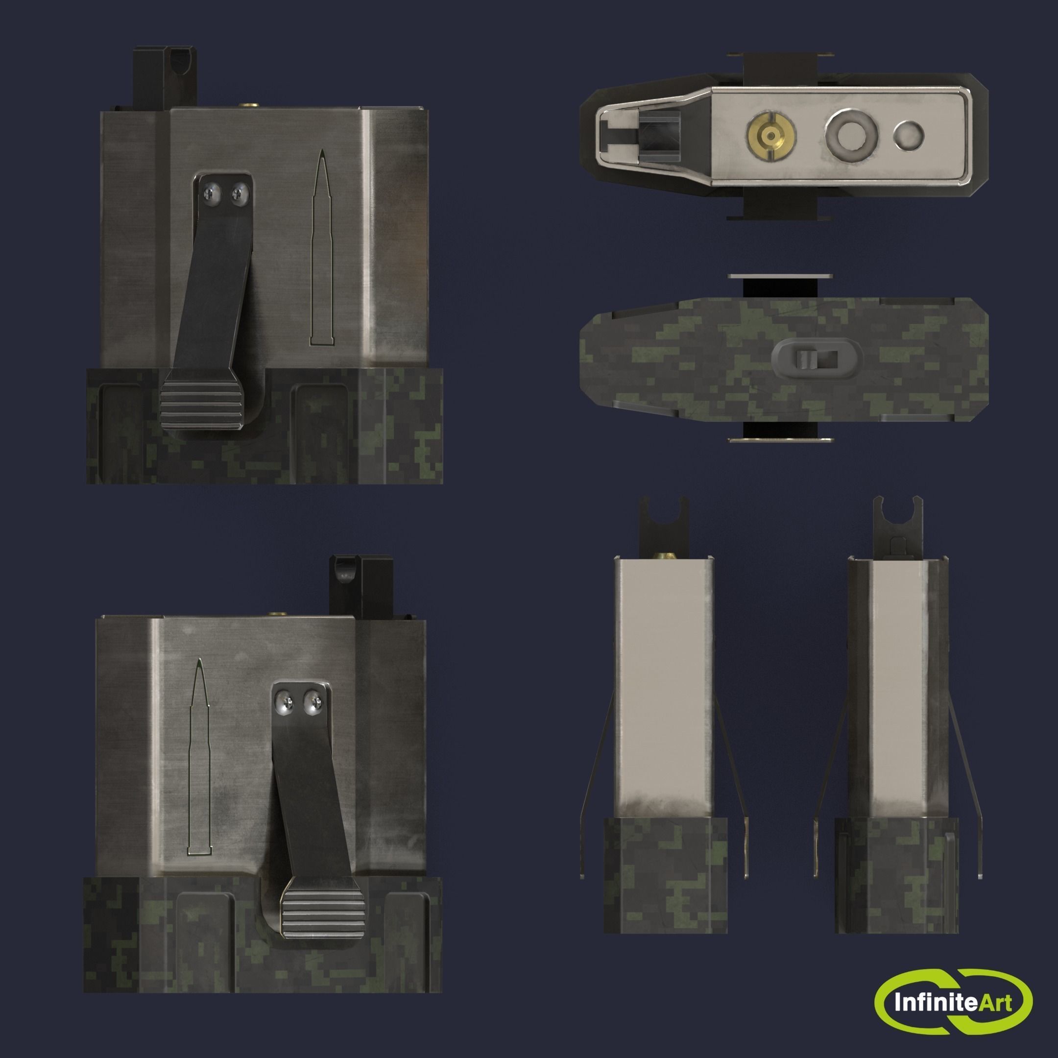  Rifle magazine Low-poly 3D model_4