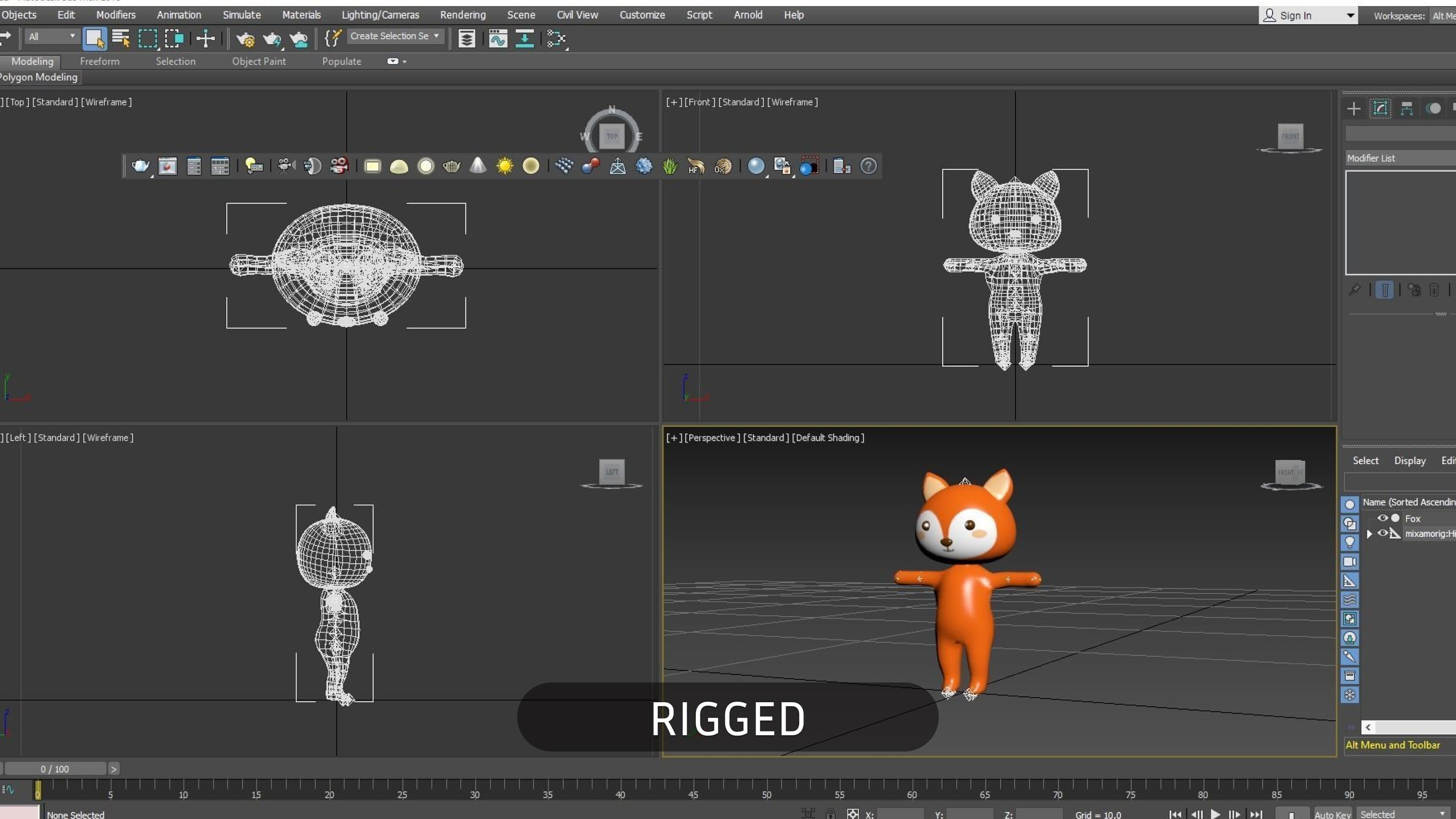 Cartoon Fox character 3d  Low-poly 3D model_11