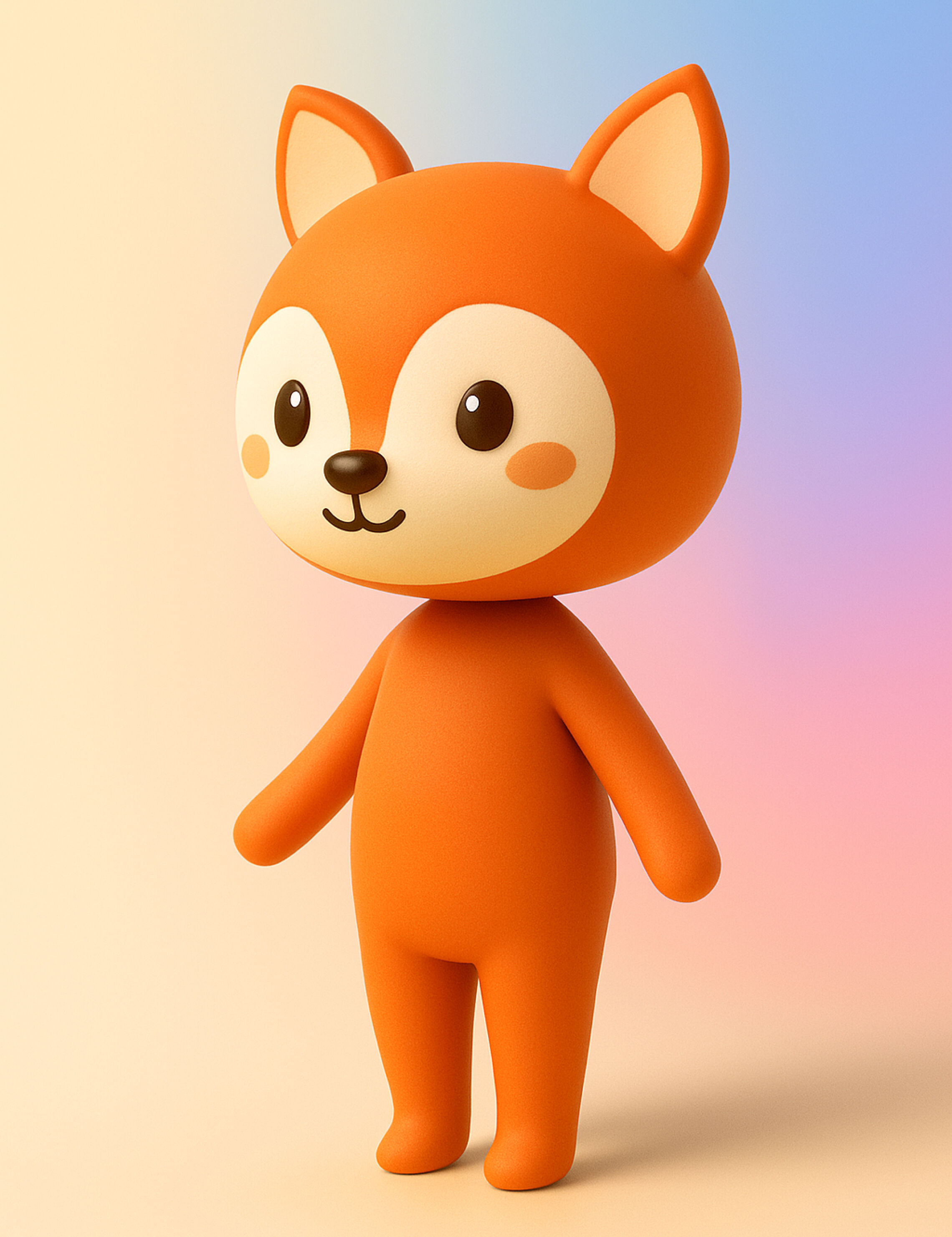 Cartoon Fox character 3d  Low-poly 3D model_3