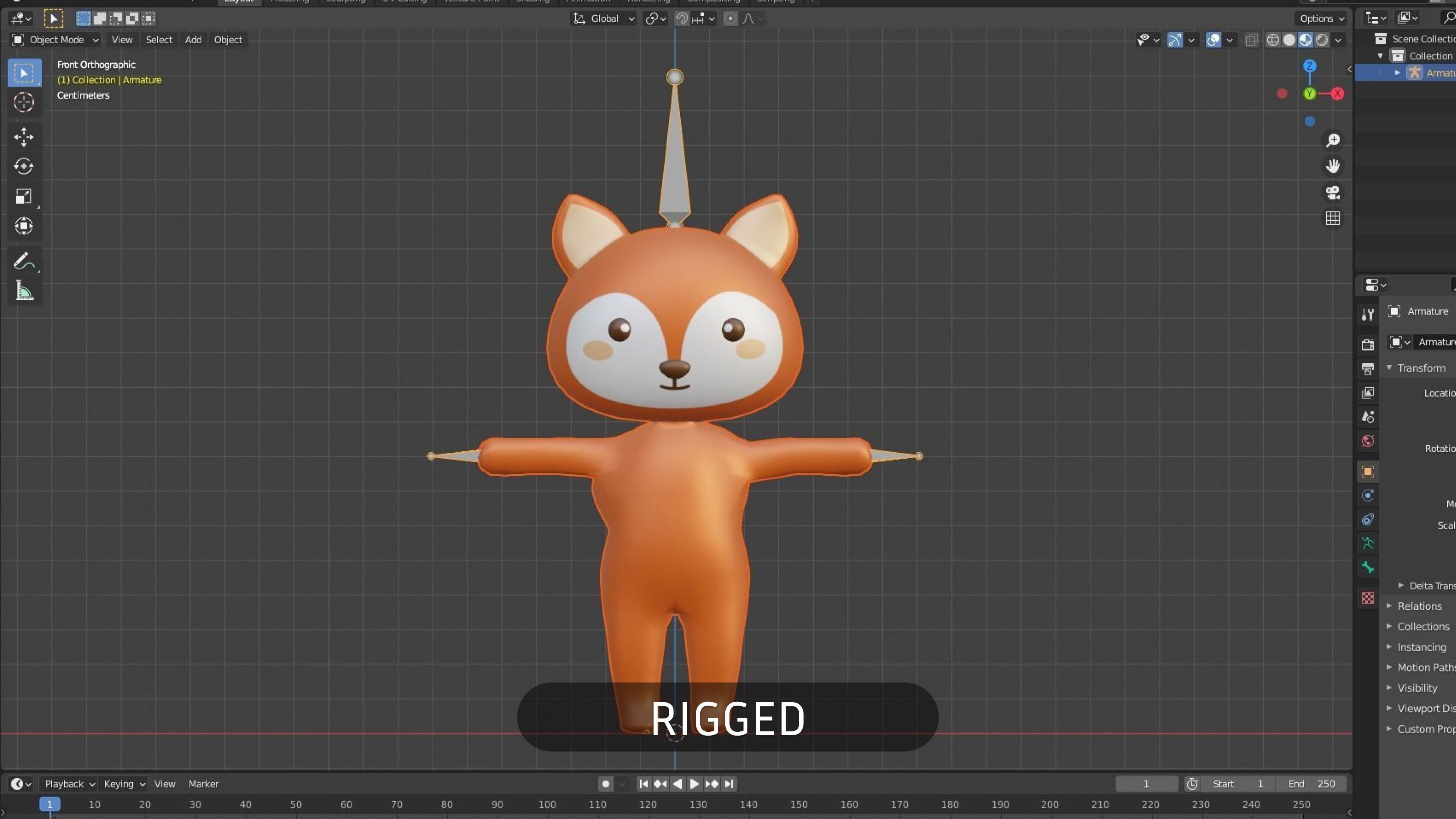 Cartoon Fox character 3d  Low-poly 3D model_12