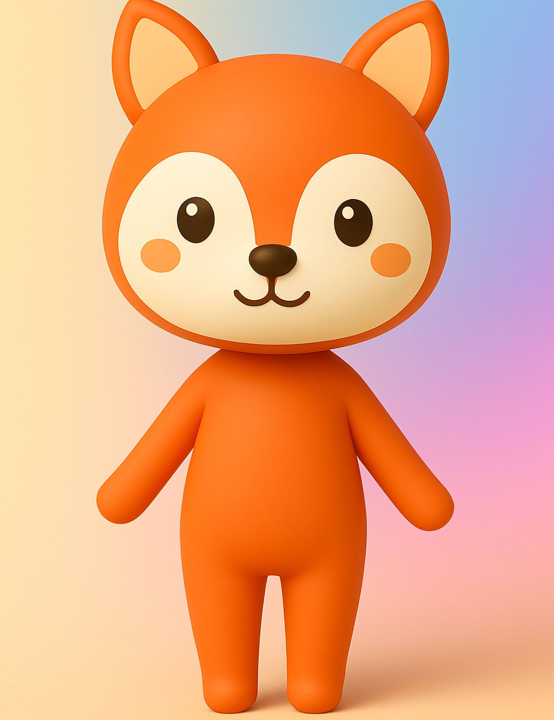 Cartoon Fox character 3d  Low-poly 3D model_1