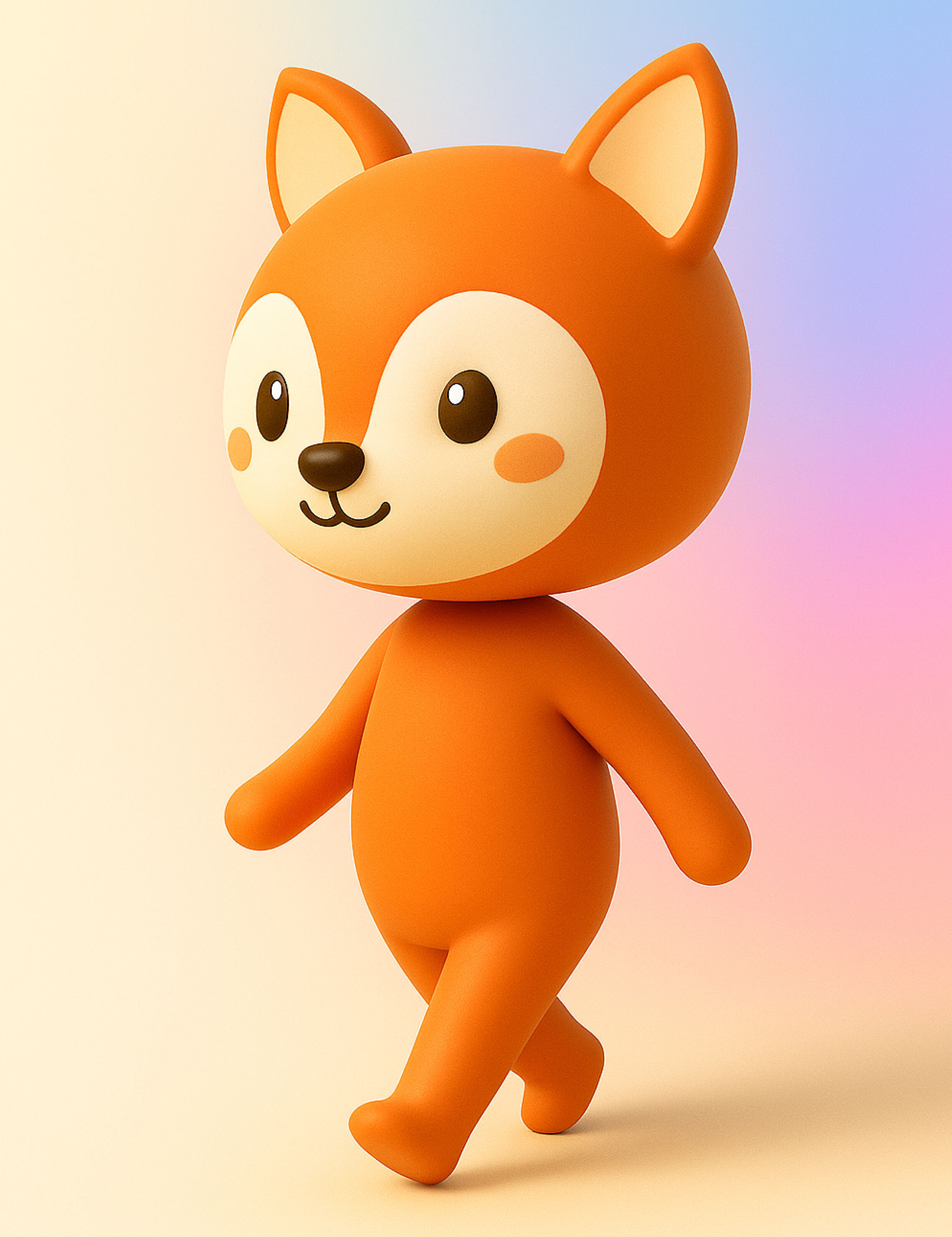 Cartoon Fox character 3d  Low-poly 3D model_2