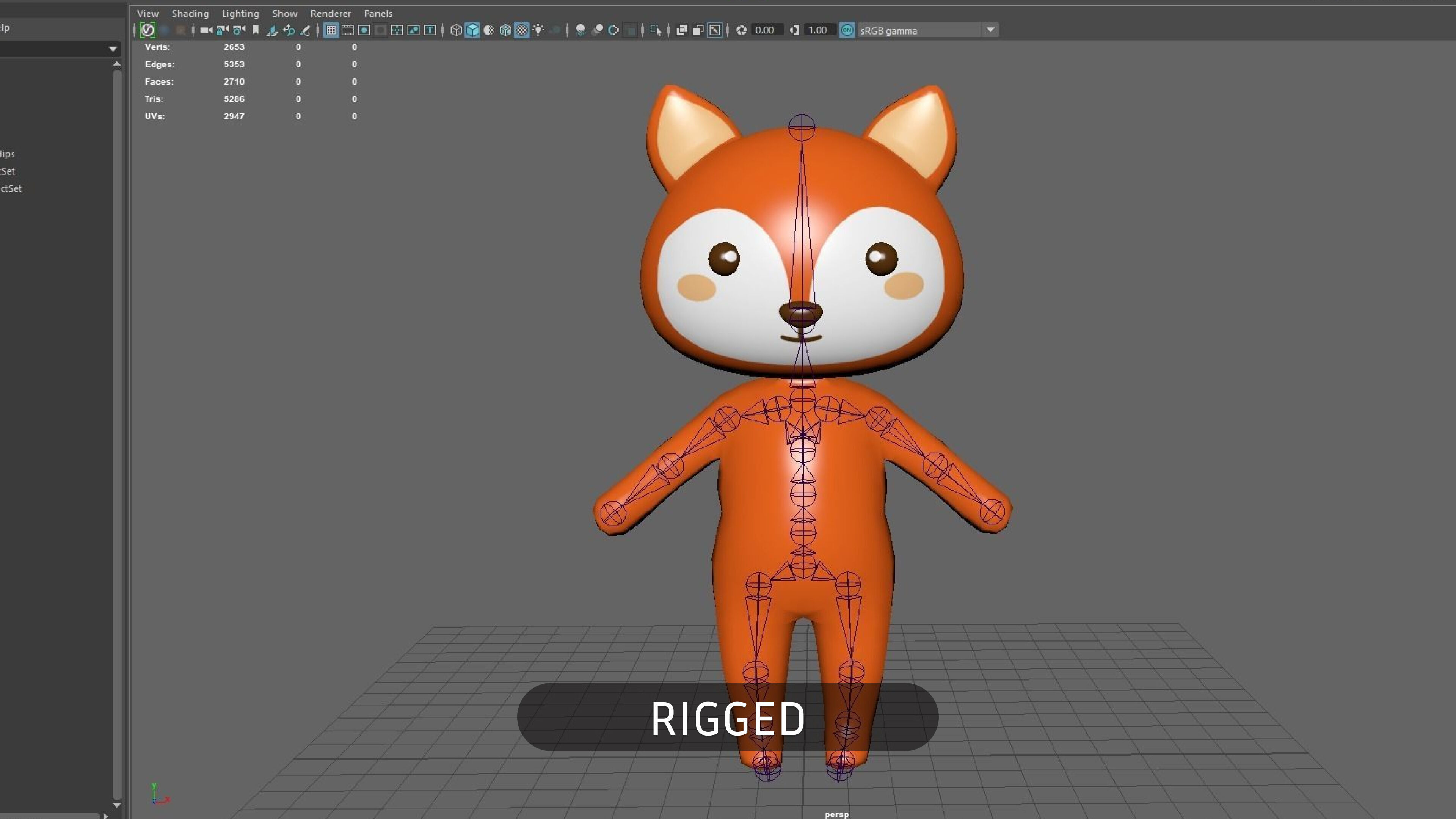 Cartoon Fox character 3d  Low-poly 3D model_13