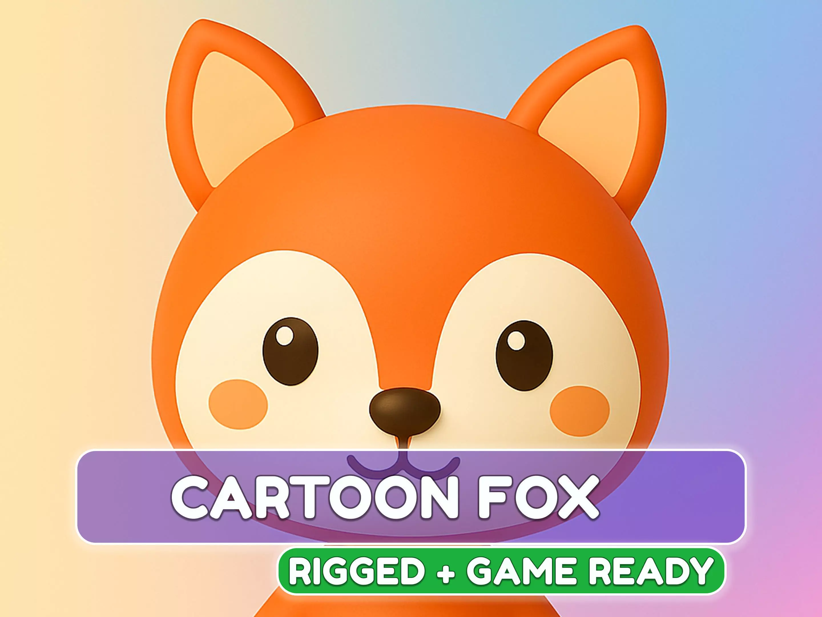 Cartoon Fox character 3d  Low-poly 3D model_0