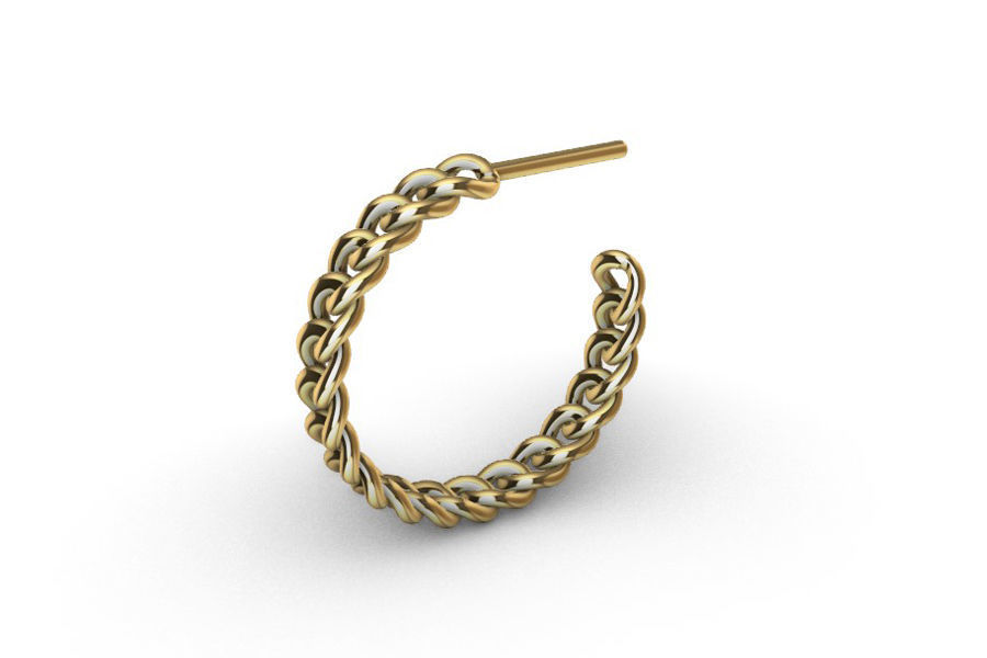 Cuban Link Rings 4mm wide 10 ring sizes 3D print model_8
