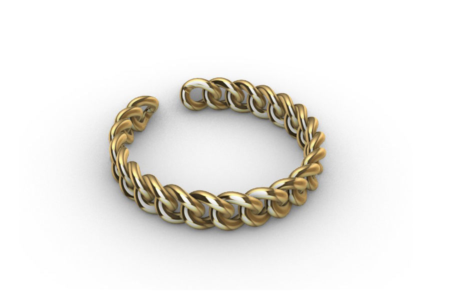 Cuban Link Rings 4mm wide 10 ring sizes 3D print model_7