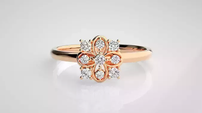 Flower Ultra light wt minimalist Women Ring 3dm stl renders 3D print model