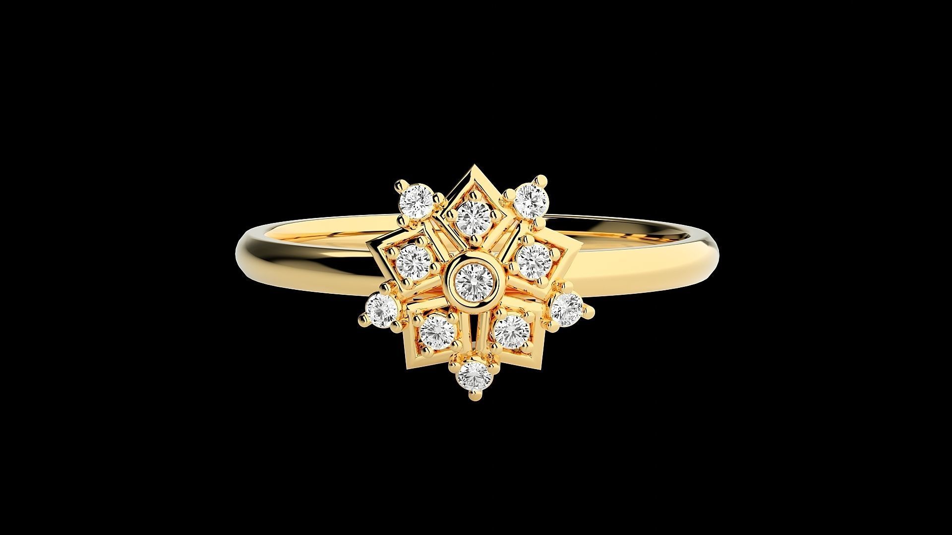 Flower Ultra light wt minimalist Women Ring 3dm stl renders 3D print model_16