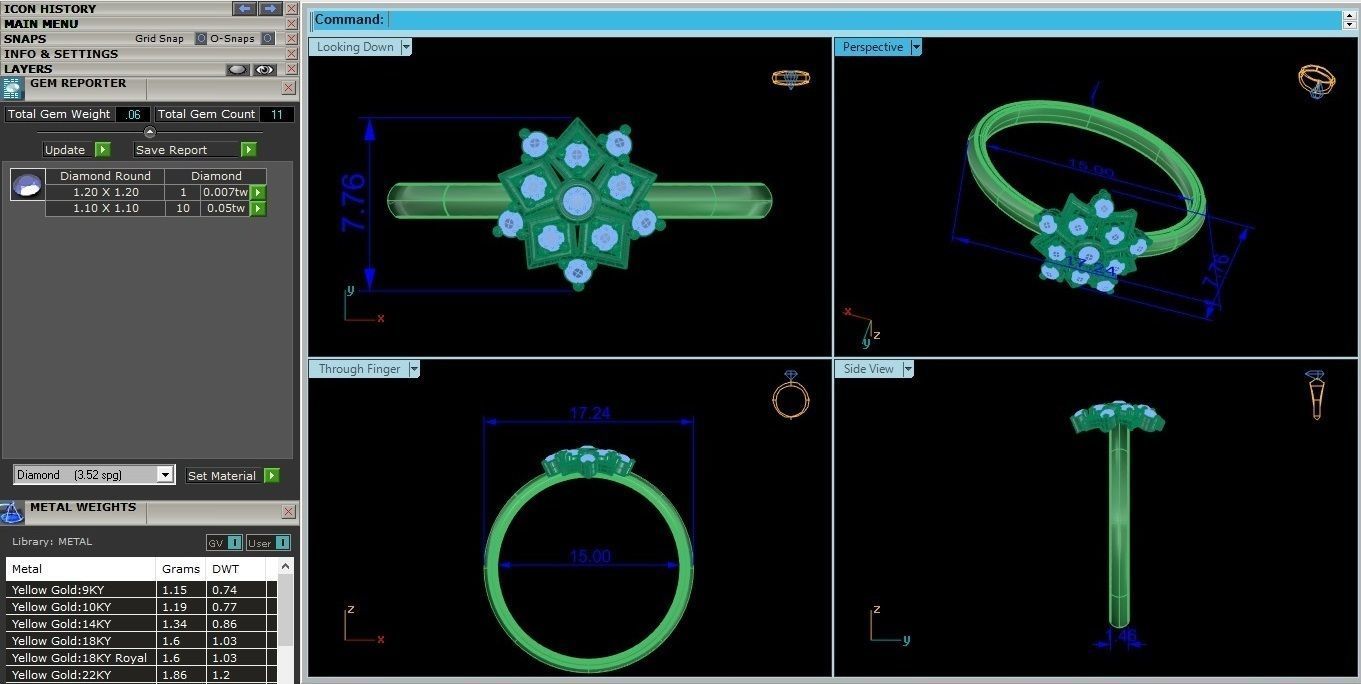 Flower Ultra light wt minimalist Women Ring 3dm stl renders 3D print model_3