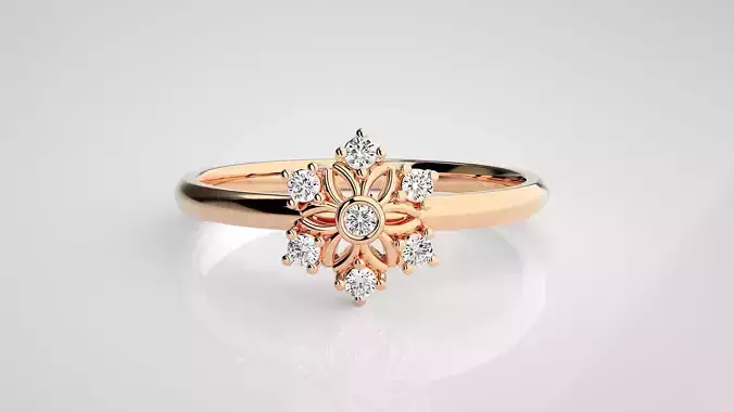 Flower Ultra light wt minimalist Women Ring 3dm stl renders