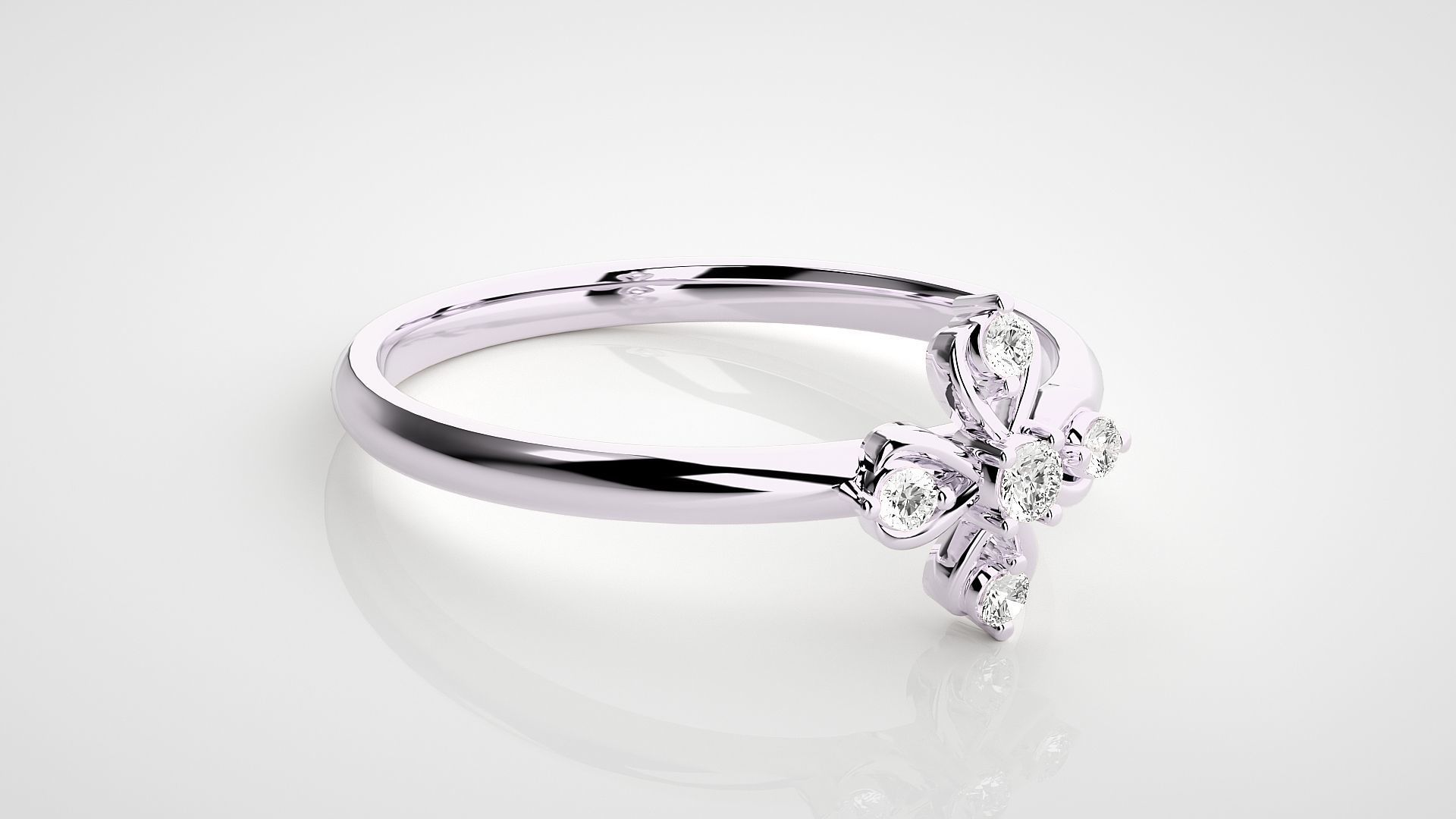 Flower Ultra light wt minimalist Women Ring 3dm stl renders 3D print model_8