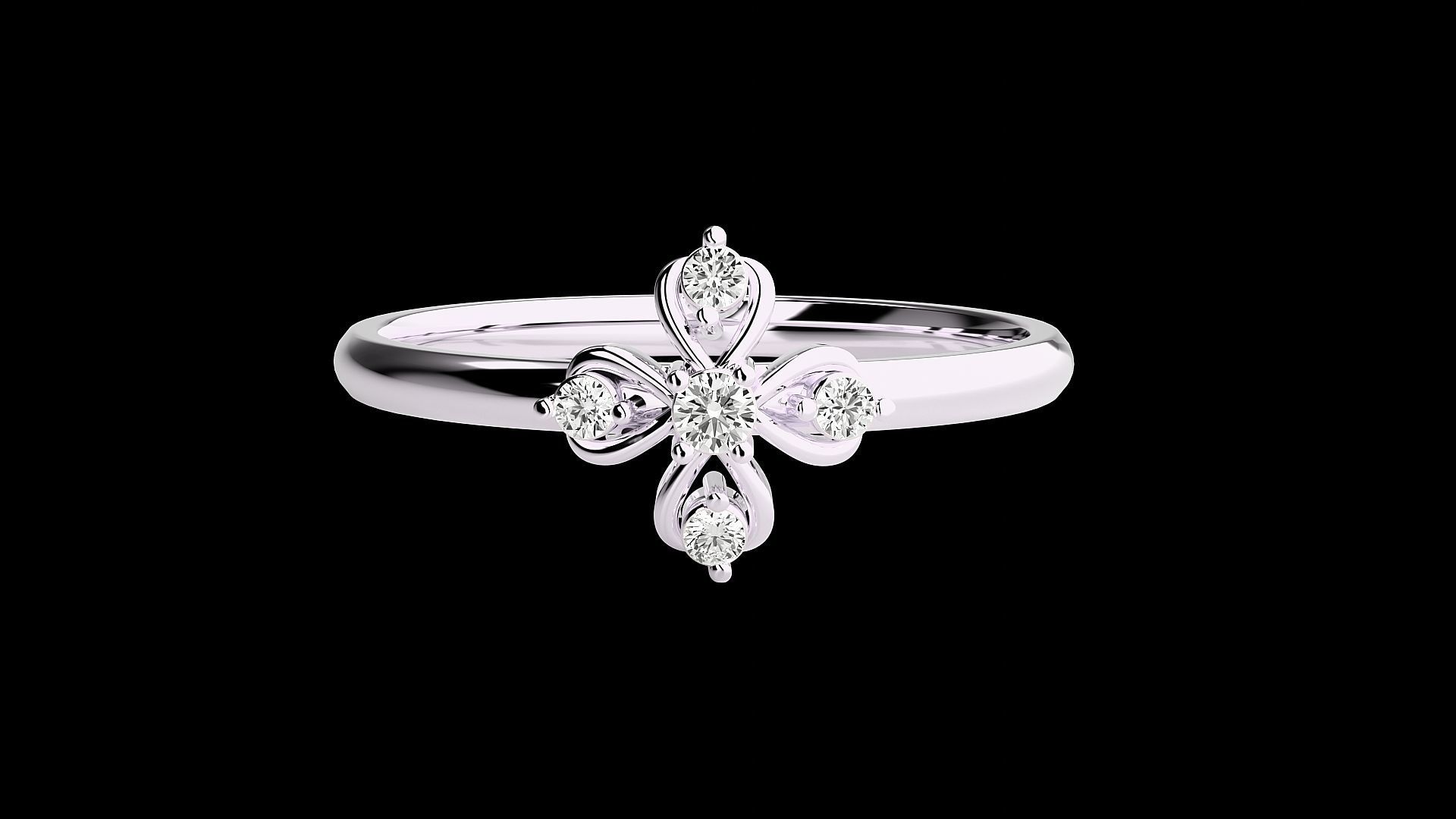 Flower Ultra light wt minimalist Women Ring 3dm stl renders 3D print model_10