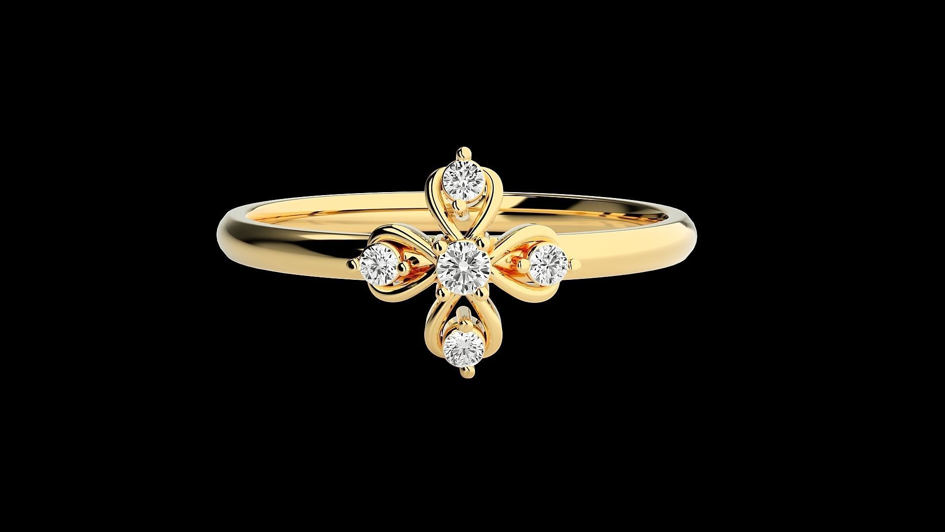 Flower Ultra light wt minimalist Women Ring 3dm stl renders 3D print model_16