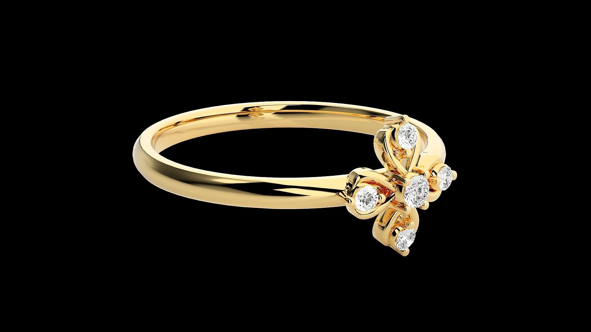 Flower Ultra light wt minimalist Women Ring 3dm stl renders 3D print model_17