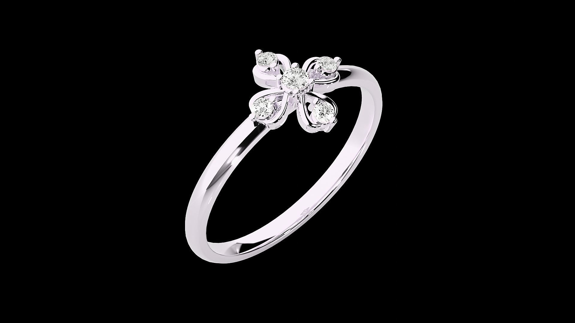 Flower Ultra light wt minimalist Women Ring 3dm stl renders 3D print model_12
