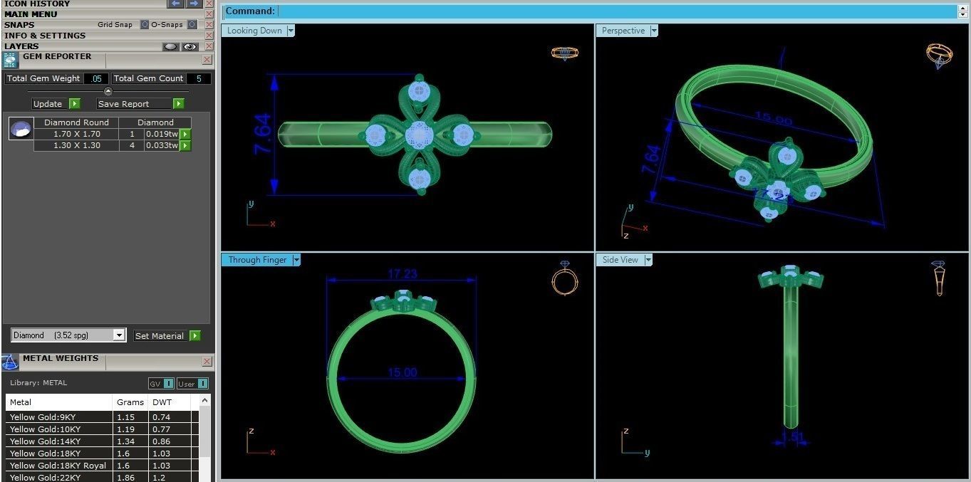 Flower Ultra light wt minimalist Women Ring 3dm stl renders 3D print model_3