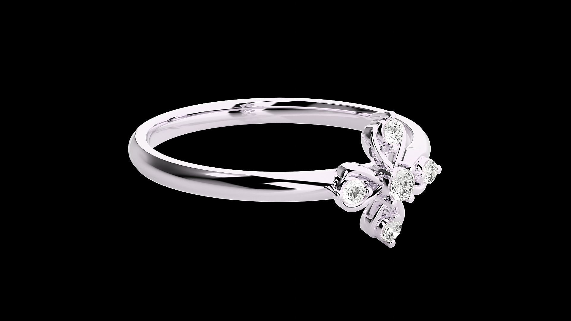Flower Ultra light wt minimalist Women Ring 3dm stl renders 3D print model_11