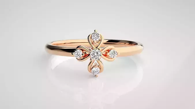 Flower Ultra light wt minimalist Women Ring 3dm stl renders