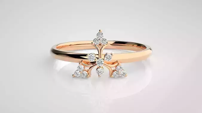 Flower Ultra light wt minimalist Women Ring 3dm stl renders