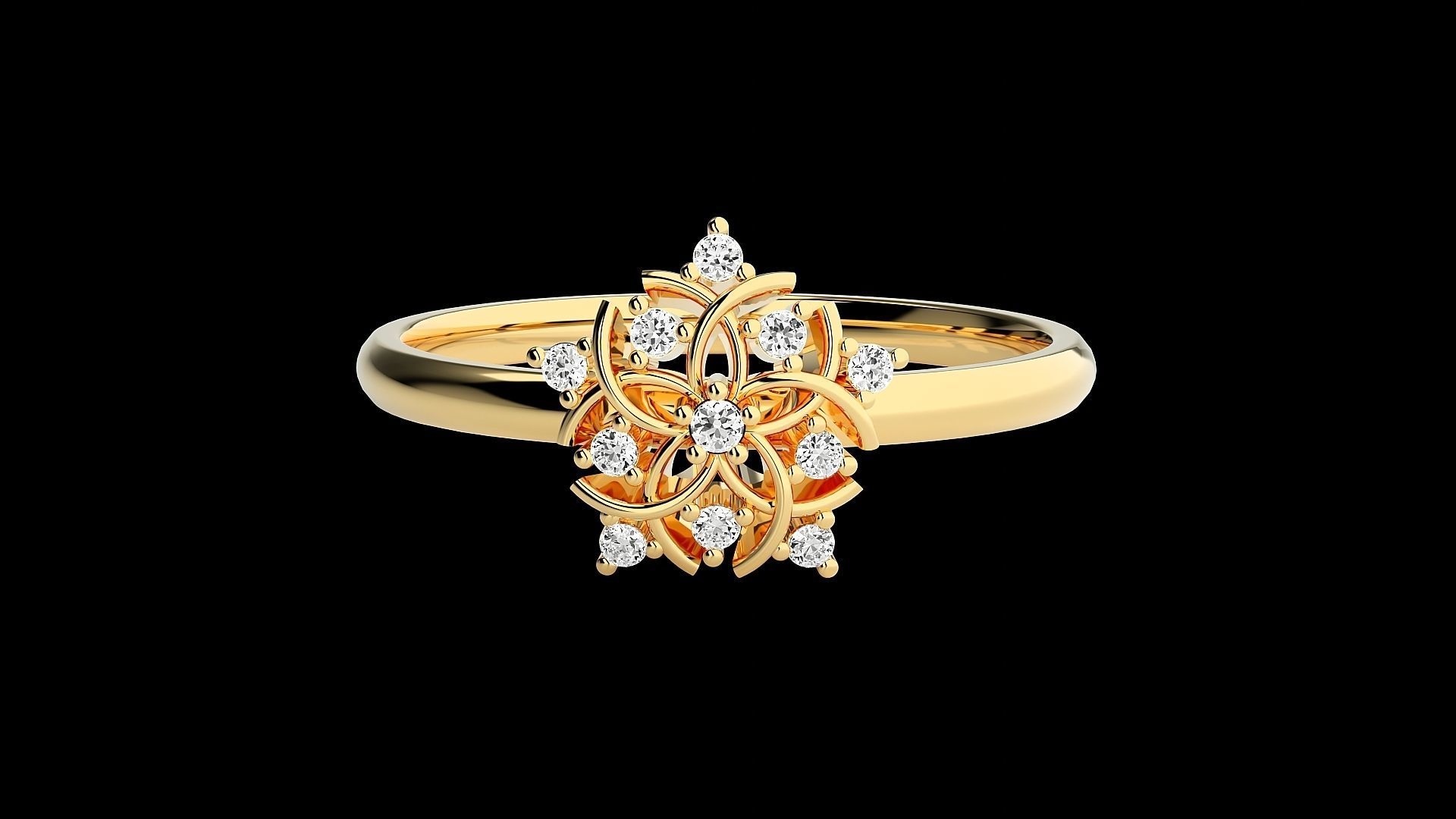 Flower Ultra light wt minimalist Women Ring 3dm stl renders 3D print model_16