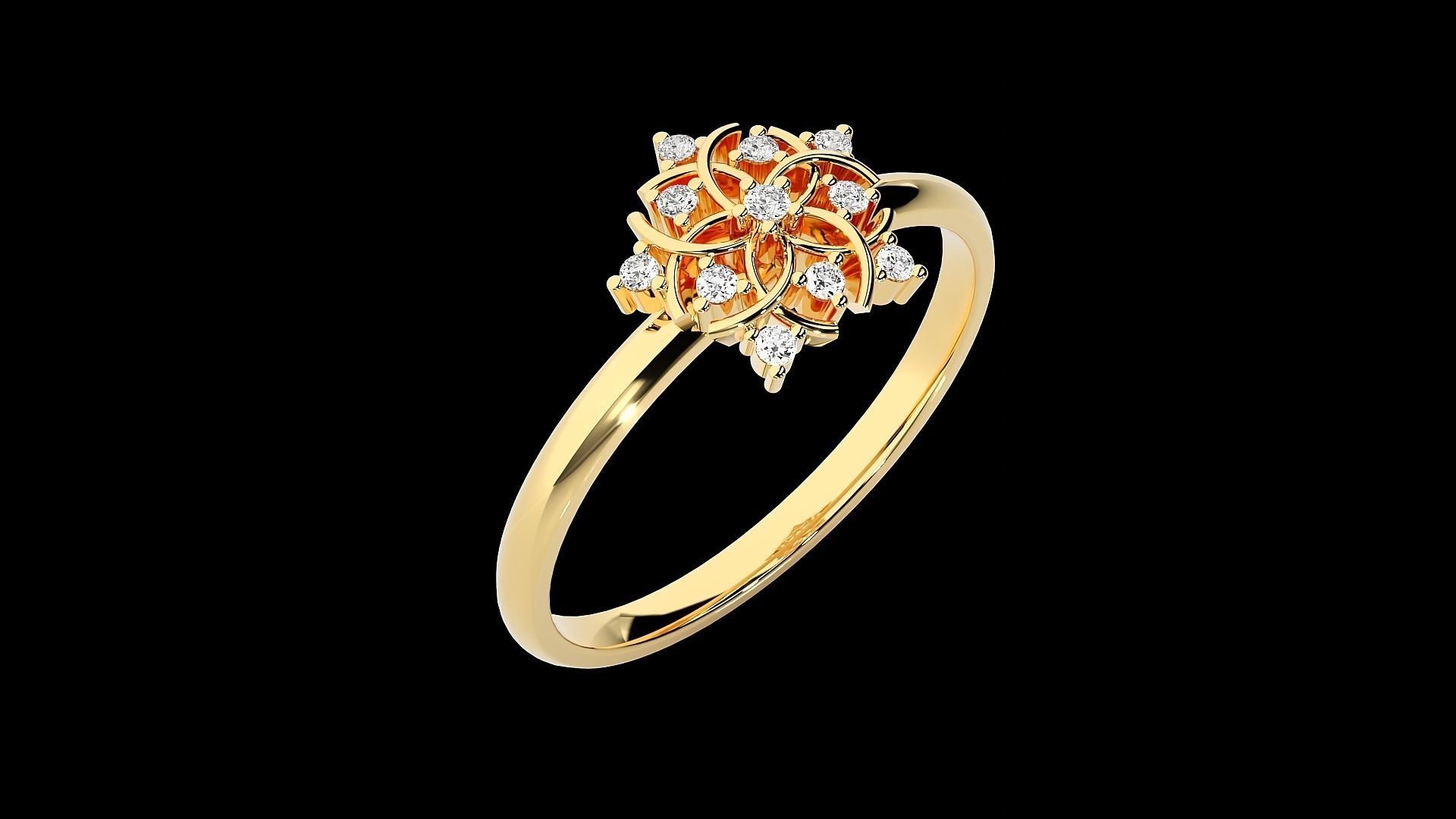 Flower Ultra light wt minimalist Women Ring 3dm stl renders 3D print model_18