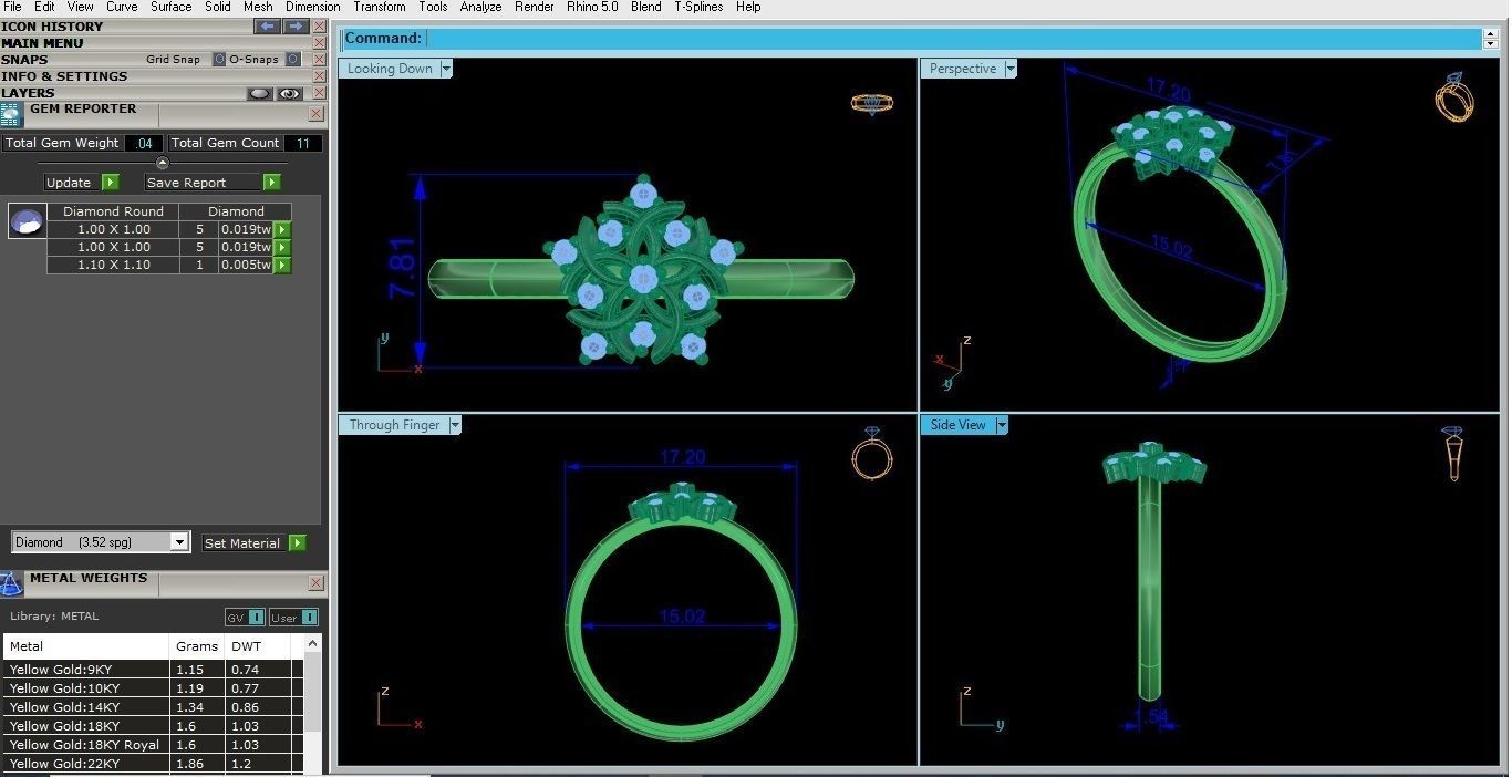 Flower Ultra light wt minimalist Women Ring 3dm stl renders 3D print model_3