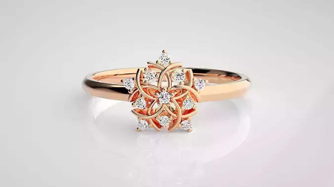 Flower Ultra light wt minimalist Women Ring 3dm stl renders