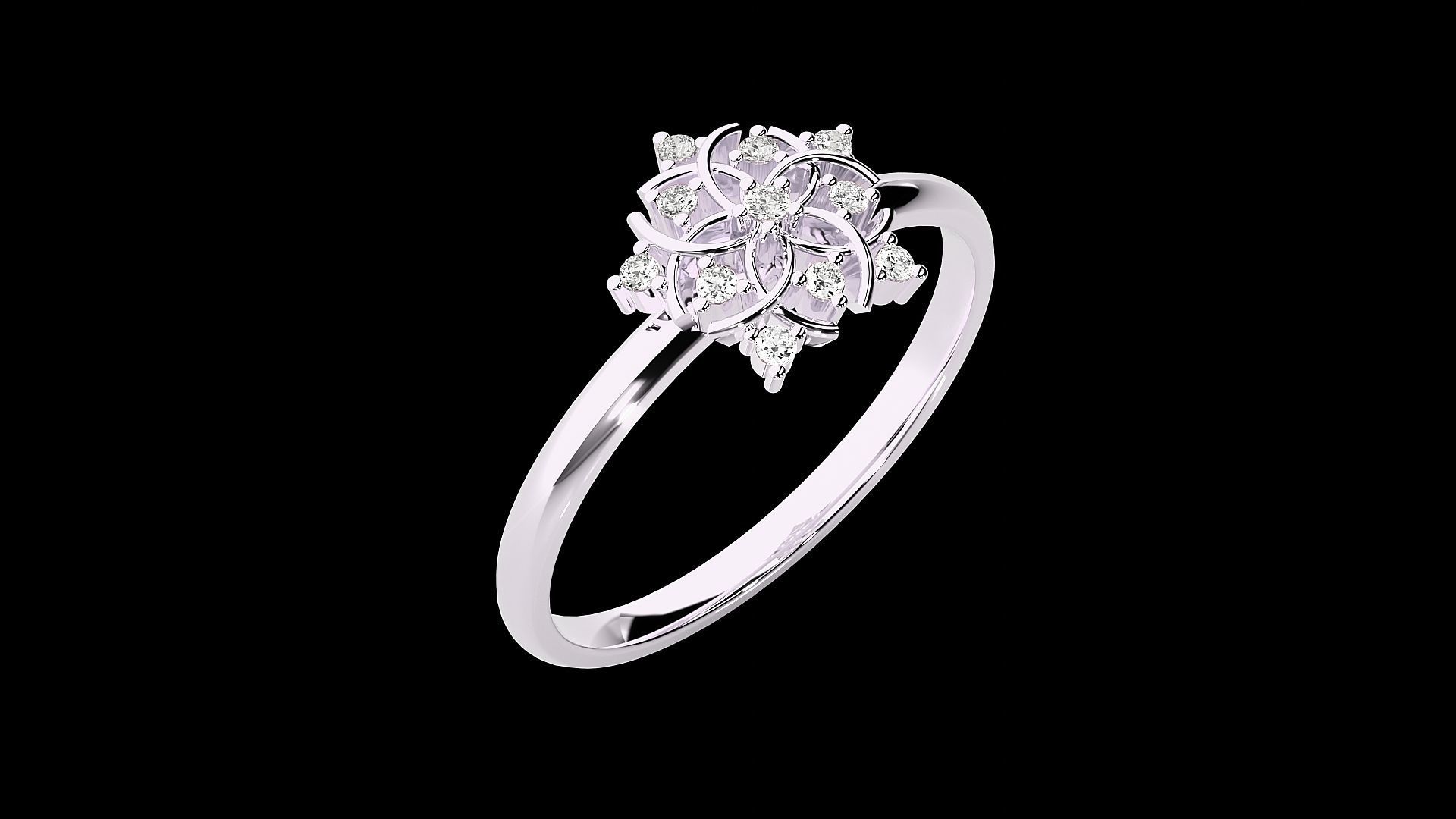 Flower Ultra light wt minimalist Women Ring 3dm stl renders 3D print model_12