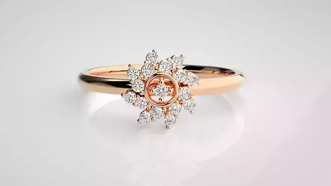 Flower Ultra light wt minimalist Women Ring 3dm stl renders