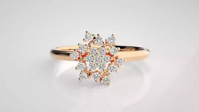 Flower Ultra light wt minimalist Women Ring 3dm stl renders