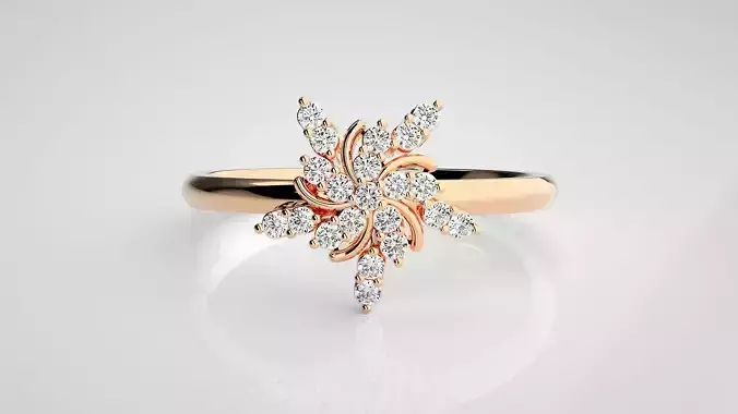 Flower Ultra light wt minimalist Women Ring 3dm stl renders