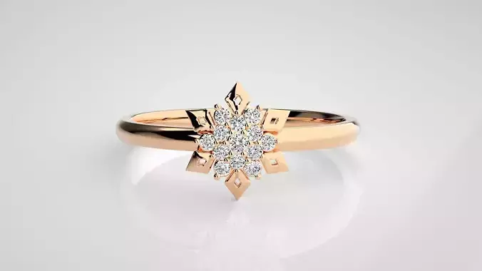 Flower Ultra light wt minimalist Women Ring 3dm stl renders