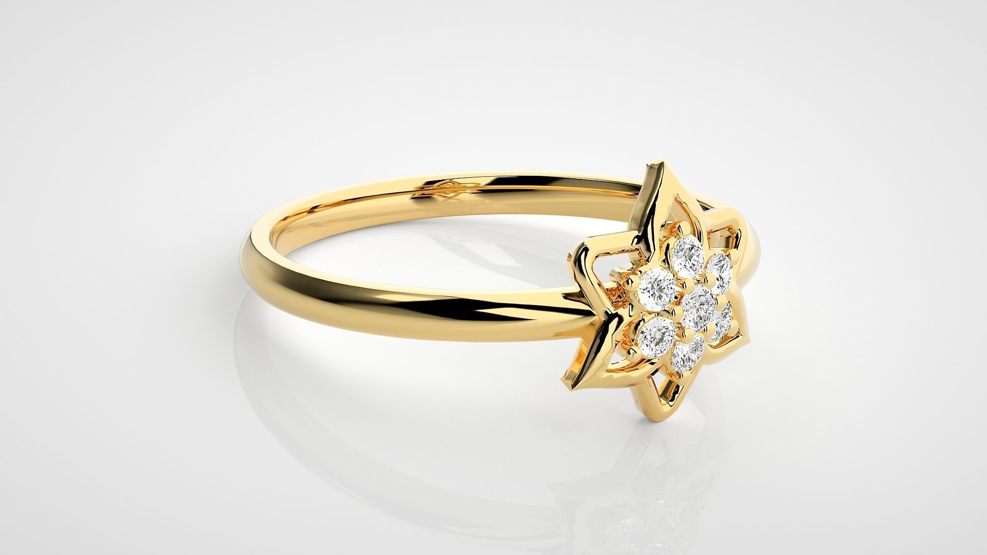 Flower Ultra light wt minimalist Women Ring 3dm stl renders 3D print model_14