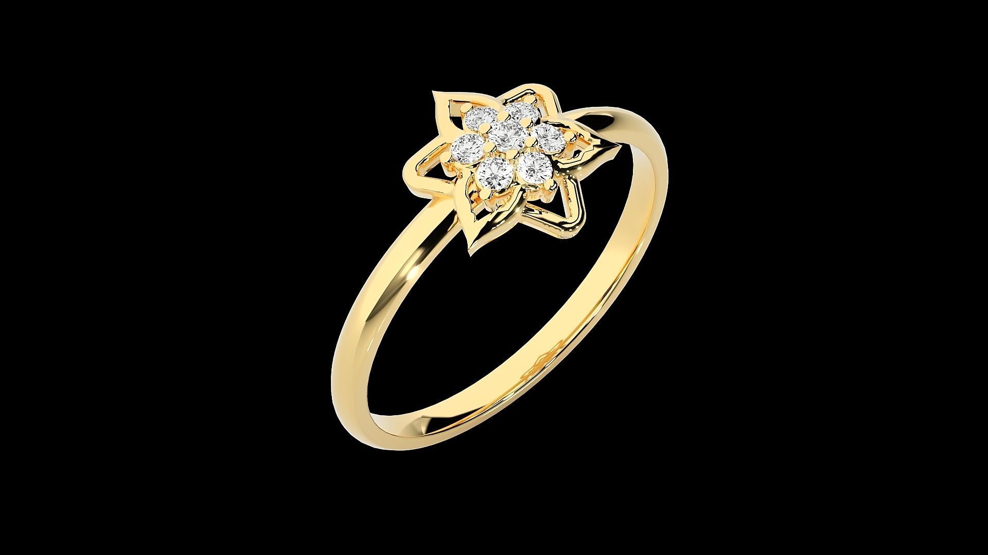 Flower Ultra light wt minimalist Women Ring 3dm stl renders 3D print model_18