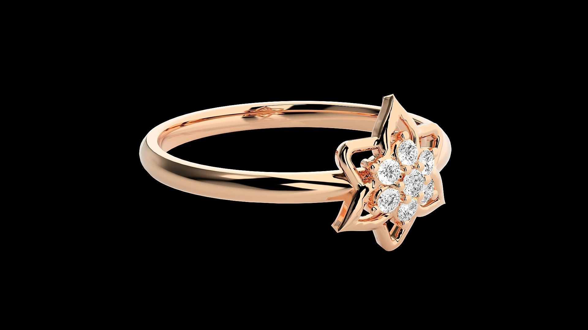 Flower Ultra light wt minimalist Women Ring 3dm stl renders 3D print model_5