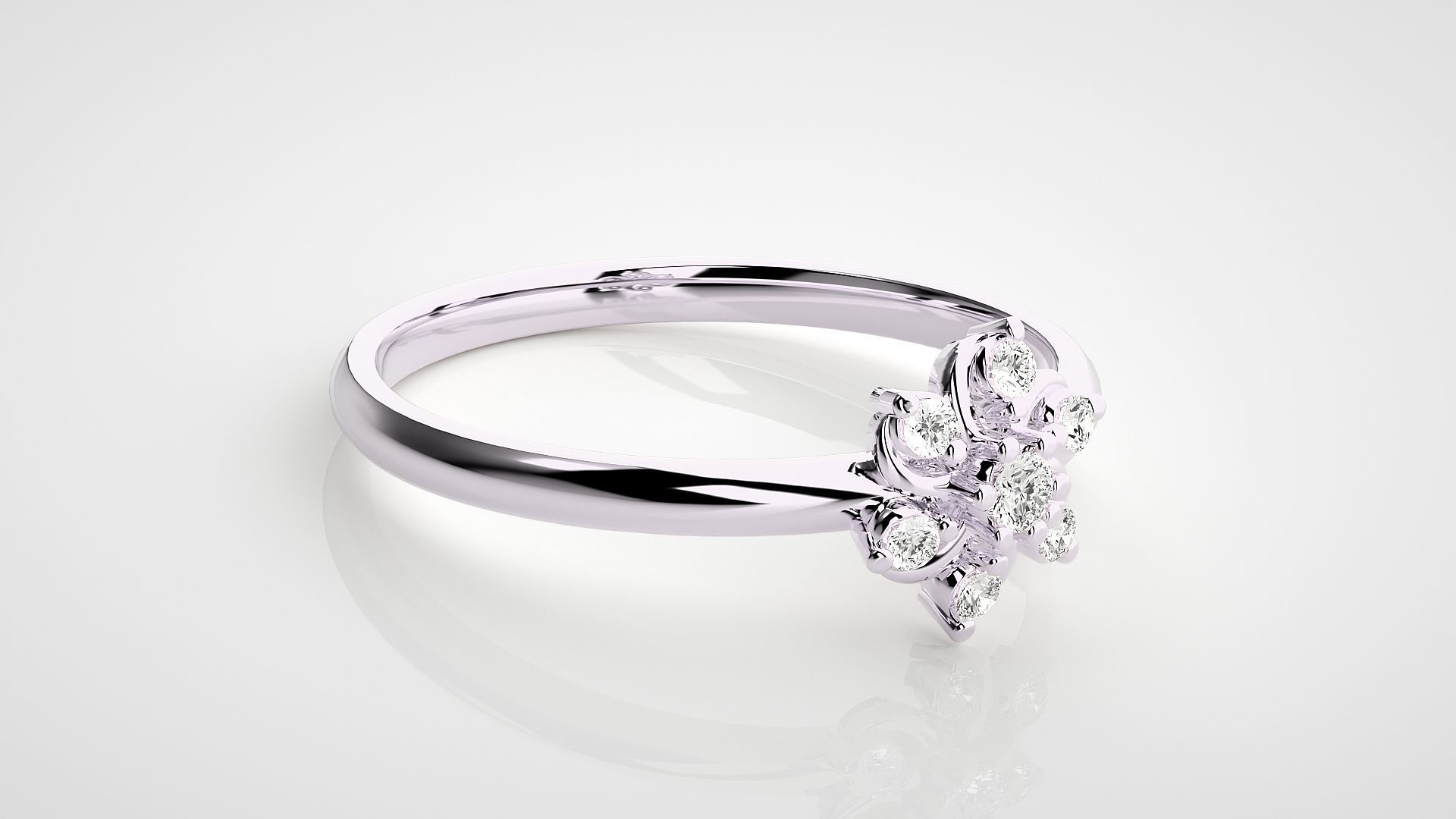 Flower Ultra light wt minimalist Women Ring 3dm stl renders 3D print model_8
