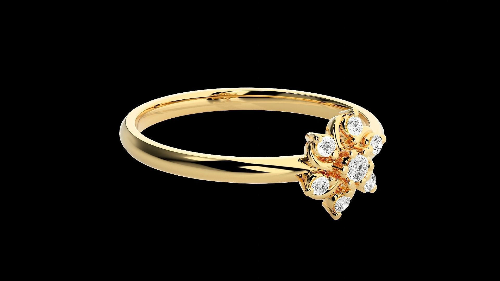 Flower Ultra light wt minimalist Women Ring 3dm stl renders 3D print model_17