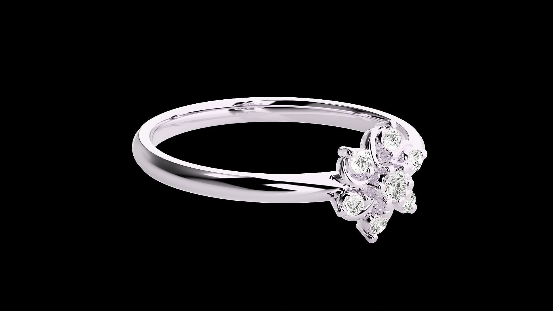 Flower Ultra light wt minimalist Women Ring 3dm stl renders 3D print model_11