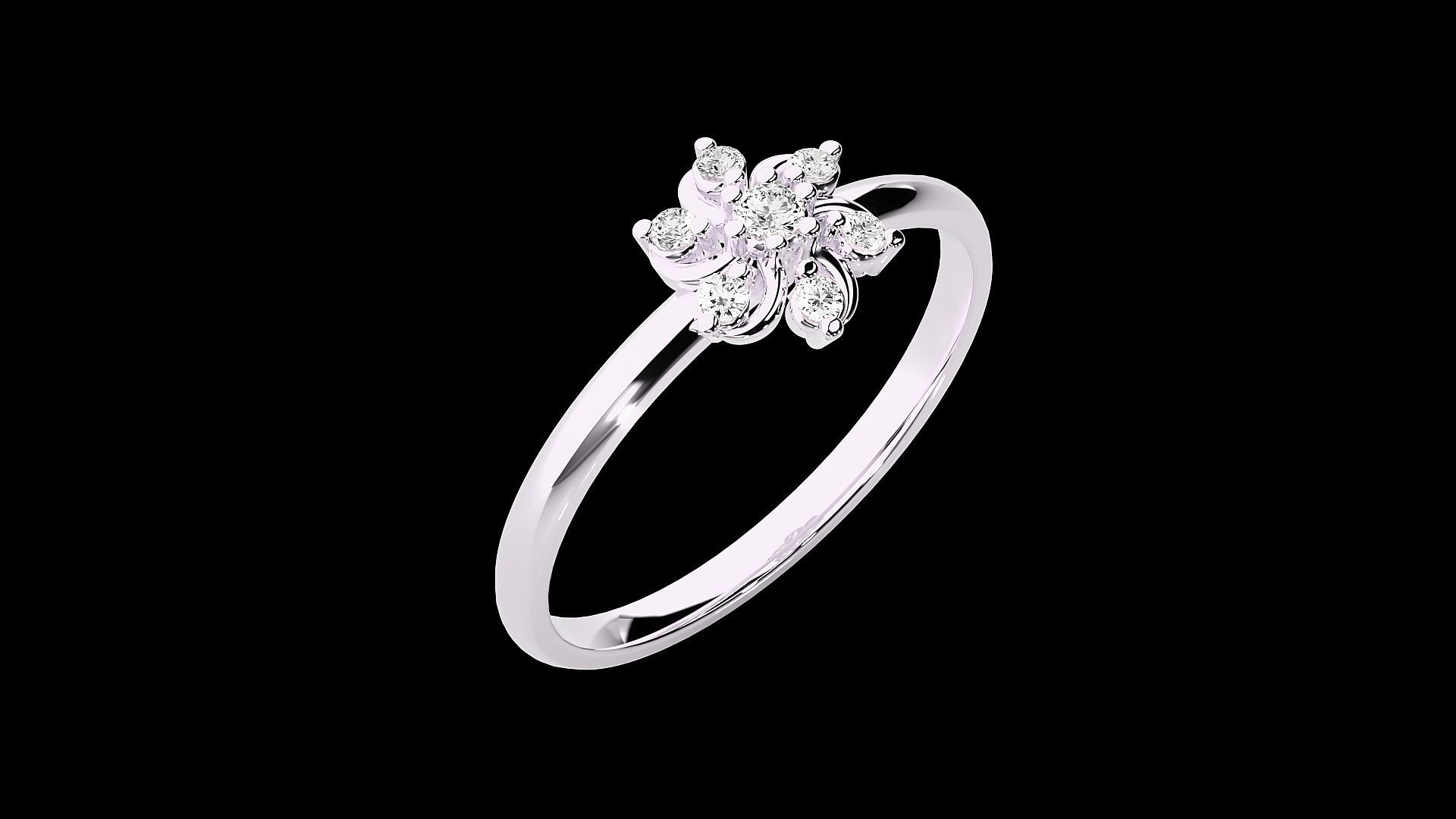 Flower Ultra light wt minimalist Women Ring 3dm stl renders 3D print model_12